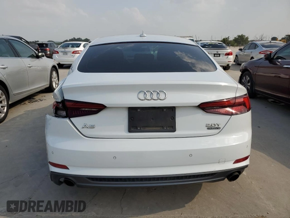2018 Audi A5 Sportback Premium Plus with VIN WAUENCF57JA058238, listed as a Copart auction lot 56822873 with 86,782 mi miles. Bid and sale history available at carsss.com. Image 6.