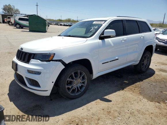 2020 Jeep Grand Cherokee High Altitude with VIN 1C4RJFCG2LC211526, listed as a Copart auction lot 54593905 with 75,396 mi miles and Salvage title. Bid and sale history available at DreamBid. Image 1.