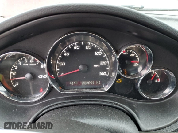 2010 Pontiac G6 w/1SB with VIN 1G2ZA5E01A4161305, listed as a Copart auction lot 43191395 with 202,094 mi miles and Salvage Title. Bid and sale history available at carsss.com. Image 9.