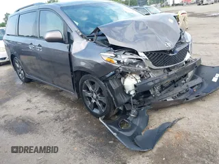 2015 Toyota Sienna SE with VIN 5TDXK3DC0FS635093, listed as a IAAI auction lot 42451102 with 109,559 mi miles and . Bid and sale history available at DreamBid. Image 1.