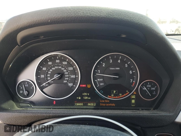 2015 BMW 3 Series 320i with VIN WBA3B1C52FK136581, listed as a Copart auction lot 52803405 with 138,495 mi miles and Salvage Title. Bid and sale history available at carsss.com. Image 9.