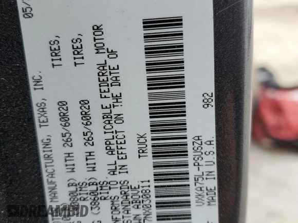 2022 Toyota Tundra 4WD SR5 with VIN 5TFLA5DB7NX030811, listed as a Copart auction lot 47787355 with 56,964 mi miles and Salvage Title. Bid and sale history available at carsss.com. Image 12.