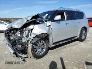 2021 Infiniti QX80 LUXE with VIN JN8AZ2AF5M9719758, listed as a Copart auction lot 43204185 with 71,448 mi miles and Salvage Title. Bid and sale history available at carsss.com. Image 1.
