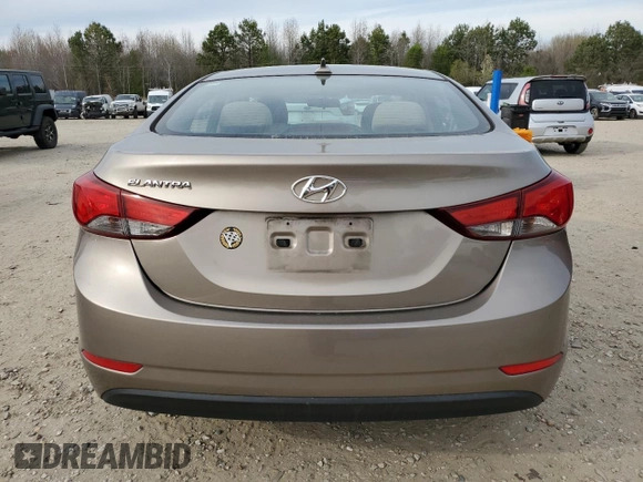 2016 Hyundai Elantra SE with VIN 5NPDH4AE7GH672100, listed as a Copart auction lot 50680505 with 107,445 mi miles and Salvage Title. Bid and sale history available at carsss.com. Image 6.