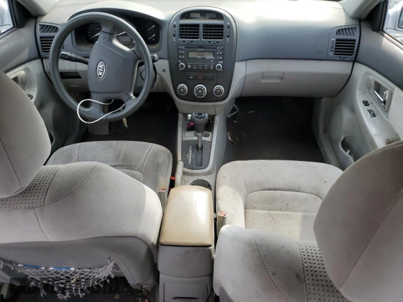 2007 Kia Spectra EX with VIN KNAFE121375410633, listed as a Copart auction lot 57424305 with Not provided miles and Salvage title. Bid and sale history available at DreamBid. Image 8.