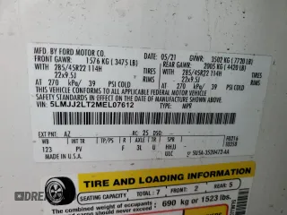 2021 Lincoln Navigator Reserve z VIN 5LMJJ2LT2MEL07612, wystawiony jako Copart lot #47704355 z przebiegiem Nie podano mil oraz Nie do naprawy • Non repairable. Historia ofert i sprzedaży dostępna na DreamBid. Obrazek 13.