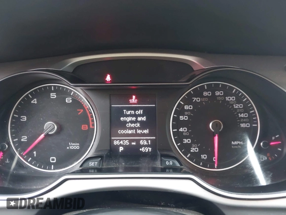 2016 Audi A4 Premium with VIN WAUBFAFL5GN011181, listed as a IAAI auction lot 40725757 with 86,435 mi miles. Bid and sale history available at carsss.com. Image 7.