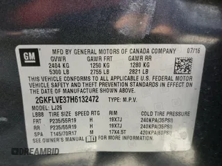 2017 GMC Terrain Denali with VIN 2GKFLVE37H6132472, listed as a Copart auction lot 50068385 with 188,901 mi miles and Salvage Title. Bid and sale history available at carsss.com. Image 14.