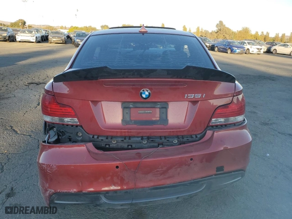 2009 BMW 1 Series 135i with VIN WBAUC73509VK95641, listed as a Copart auction lot 77600474 with 0 mi miles and Salvage Title. Bid and sale history available at carsss.com. Image 6.