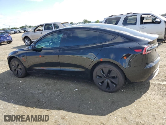 2025 Tesla Model 3 Long Range with VIN 5YJ3E1EB9SF875516, listed as a Copart auction lot 51450515 with 3,672 mi miles and Salvage Title. Bid and sale history available at DreamBid. Image 2.