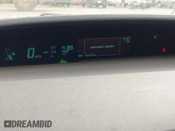 2013 Toyota Prius One with VIN JTDKN3DU5D5654753, listed as a IAAI auction lot 41787934 with 93,470 mi miles. Bid and sale history available at carsss.com. Image 7.
