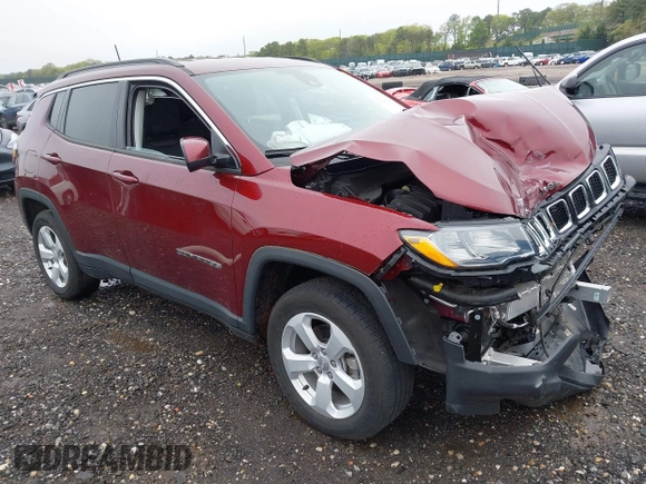 2021 Jeep Compass Latitude with VIN 3C4NJDBB1MT597693, listed as a IAAI auction lot 42187958 with 10,454 mi miles and . Bid and sale history available at DreamBid. Image 1.