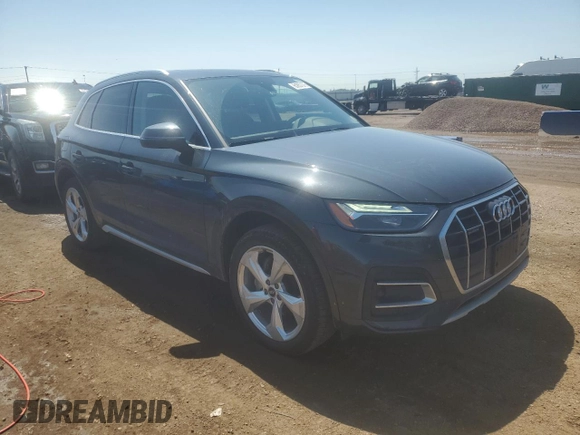 2021 Audi Q5 Premium Plus with VIN WA1BAAFY8M2118102, listed as a Copart auction lot 61657375 with 22,827 mi miles and Salvage title. Bid and sale history available at DreamBid. Image 4.