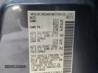 2022 Nissan Frontier SV with VIN 1N6ED1EJ0NN615902, listed as a Copart auction lot 59727044 with 0 mi miles and Non Repairable. Bid and sale history available at carsss.com. Image 12.