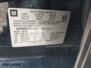 2015 Chevrolet Silverado 1500 LS with VIN 1GCRCPEC7FZ219570, listed as a IAAI auction lot 40565238 with 136,173 mi miles. Bid and sale history available at carsss.com. Image 9.