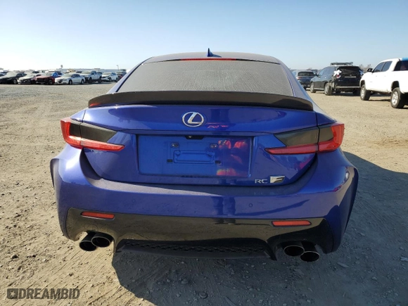 2015 Lexus RC F with VIN JTHHP5BC7F5000400, listed as a Copart auction lot 83386784 with 75,470 mi miles and Salvage Title. Bid and sale history available at carsss.com. Image 6.