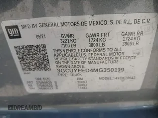2021 Chevrolet Silverado 1500 RST with VIN 3GCUYEED4MG350199, listed as a IAAI auction lot 41861013 with 26,696 mi miles. Bid and sale history available at carsss.com. Image 9.