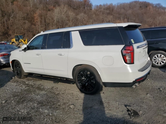 2021 Chevrolet Suburban High Country with VIN 1GNSKGKL8MR318850, listed as a Copart auction lot 83521144 with 13,495 mi miles and Non Repairable. Bid and sale history available at carsss.com. Image 2.