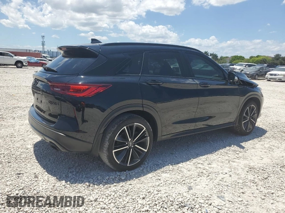 2023 Infiniti QX50 Sport with VIN 3PCAJ5FB0PF115250, listed as a Copart auction lot 56046004 with 17,100 mi miles and . Bid and sale history available at DreamBid. Image 3.