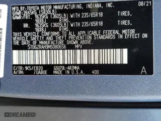 2021 Toyota Highlander XLE with VIN 5TDGZRAH9MS080656, listed as a Copart auction lot 47104595 with 55,616 mi miles and Salvage Title. Bid and sale history available at carsss.com. Image 14.
