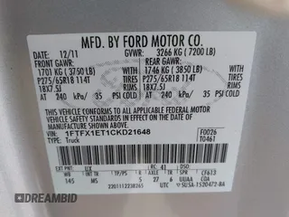 2012 Ford F-150 XL z VIN 1FTFX1ET1CKD21648, wystawiony jako IAAI lot #42341753 z przebiegiem 98 429 mil mil oraz . Historia ofert i sprzedaży dostępna na DreamBid. Obrazek 9.