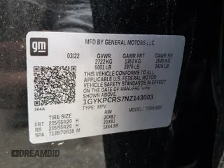2022 Cadillac XT6 Premium Luxury with VIN 1GYKPCRS7NZ143003, listed as a Copart auction lot 86708864 with 0 mi miles and Salvage Title. Bid and sale history available at carsss.com. Image 13.