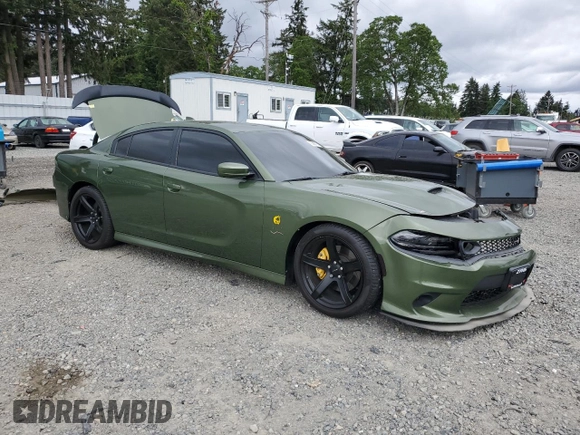 2019 Dodge Charger Scat Pack z VIN 2C3CDXGJ9KH593210, wystawiony jako Copart lot #56586775 z przebiegiem 73 405 mil mil oraz Szkoda całkowita • Salvage title. Historia ofert i sprzedaży dostępna na DreamBid. Obrazek 4.