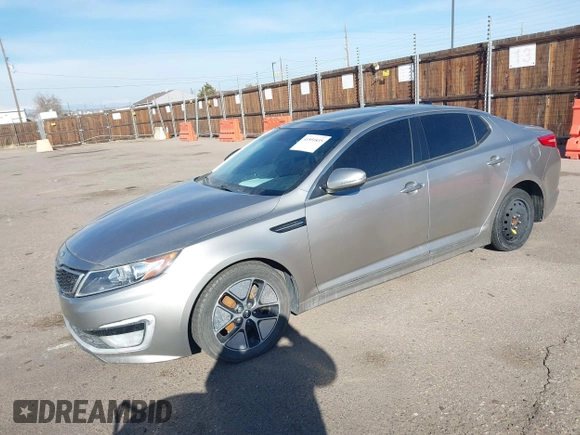 2012 Kia Optima Hybrid with VIN KNAGM4AD0C5009507, listed as a IAAI auction lot 41551835 with 92,878 mi miles. Bid and sale history available at carsss.com. Image 2.