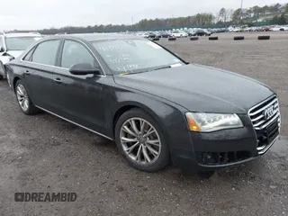2012 Audi A8 L with VIN WAURVAFD7CN011767, listed as a IAAI auction lot 41848096 with 98,397 mi miles. Bid and sale history available at carsss.com. Image 1.