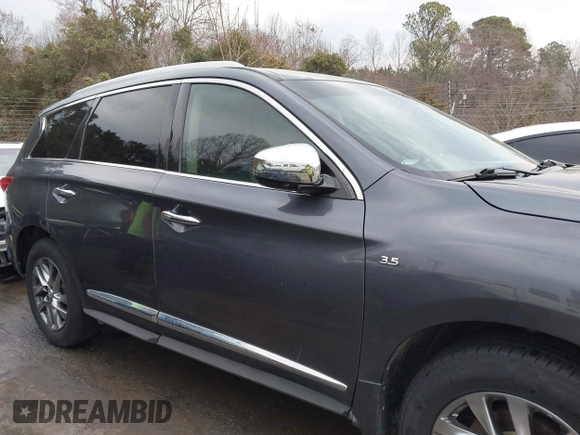 2014 Infiniti QX60 with VIN 5N1AL0MMXEC509166, listed as a IAAI auction lot 41668998 with 122,687 mi miles and . Bid and sale history available at DreamBid. Image 14.