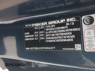2023 Fisker Ocean One z VIN VCF1ZBU22PG004277, wystawiony jako IAAI lot #41968848 z przebiegiem Nie podano mil oraz . Historia ofert i sprzedaży dostępna na DreamBid. Obrazek 9.