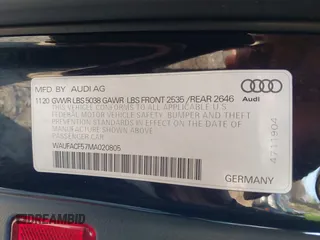2021 Audi A5 Sportback S line Premium Plus with VIN WAUFACF57MA020805, listed as a IAAI auction lot 41818697 with 80,804 mi miles and . Bid and sale history available at DreamBid. Image 9.