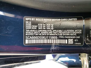 2019 Rolls-Royce Dawn z VIN SCA666D5XKU115869, wystawiony jako Copart lot #71414924 z przebiegiem 35 952 mil mil oraz Szkody całkowita. Historia ofert i sprzedaży dostępna na DreamBid. Obrazek 14.
