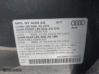 2018 Audi Q5 Premium Plus with VIN WA1BNAFY7J2008335, listed as a IAAI auction lot 41771552 with 39,352 mi miles. Bid and sale history available at carsss.com. Image 9.