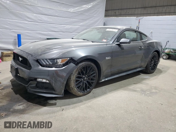 2017 Ford Mustang GT with VIN 1FA6P8CF5H5335019, listed as a Copart auction lot 55228215 with 38,550 mi miles and Salvage title. Bid and sale history available at DreamBid. Image 1.