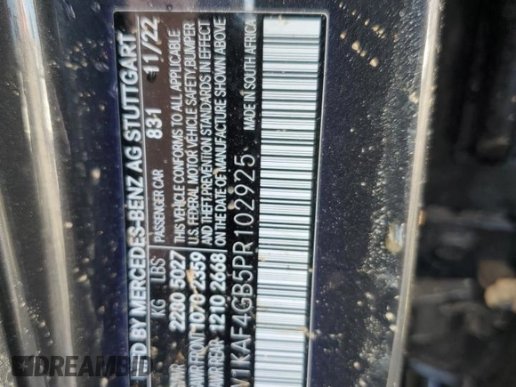 2023 Mercedes-Benz C 300 z VIN W1KAF4GB5PR102925, wystawiony jako Copart lot #56905925 z przebiegiem Nie podano mil oraz Nie do naprawy • Non repairable. Historia ofert i sprzedaży dostępna na DreamBid. Obrazek 12.