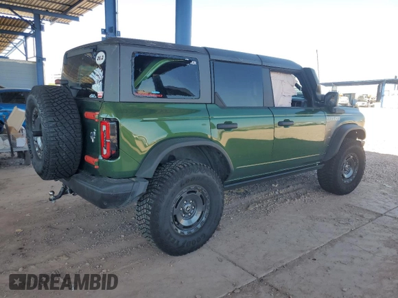 2024 Ford Bronco Everglades with VIN 1FMEE4HH4RLA00230, listed as a Copart auction lot 72600864 with Not provided miles and Salvage title. Bid and sale history available at DreamBid. Image 3.