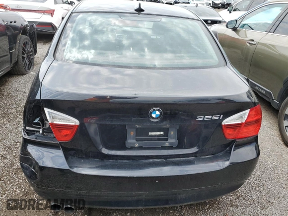 2006 BMW 3 Series 325i with VIN WBAVB13546KR66469, listed as a Copart auction lot 50187625 with 185,677 mi miles and Clean Title. Bid and sale history available at carsss.com. Image 6.
