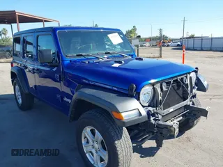 2018 Jeep Wrangler Unlimited Sport z VIN 1C4HJXDGXJW189321, wystawiony jako IAAI lot #42532856 z przebiegiem 46 559 mil mil oraz . Historia ofert i sprzedaży dostępna na DreamBid. Obrazek 1.