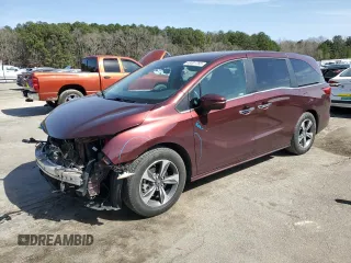 2018 Honda Odyssey Touring with VIN 5FNRL6H81JB076891, listed as a Copart auction lot 48301765 with 99,129 mi miles and Salvage Title. Bid and sale history available at carsss.com. Image 1.