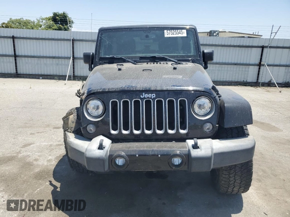 2017 Jeep Wrangler Unlimited Sahara with VIN 1C4BJWEG3HL614632, listed as a Copart auction lot 57525545 with 75,973 mi miles and Salvage title. Bid and sale history available at DreamBid. Image 5.