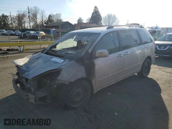 2008 Toyota Sienna XLE with VIN 5TDBK22C18S019252, listed as a Copart auction lot 47625775 with 0 mi miles and Non Repairable. Bid and sale history available at carsss.com. Image 1.