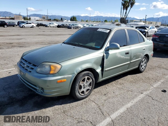 2004 Hyundai Accent GL with VIN KMHCG45C44U533952, listed as a Copart auction lot 51181095 with 88,446 mi miles and Salvage Title. Bid and sale history available at carsss.com. Image 1.