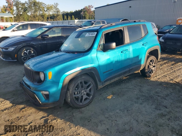2021 Jeep Renegade 80th Anniversary с VIN ZACNJDBB2MPN08752, выставлен на аукционе Copart как лот 72524634 с пробегом 39 424 миль миль и Списание • Salvage title. История ставок и продаж доступна на DreamBid. Изображение 1.