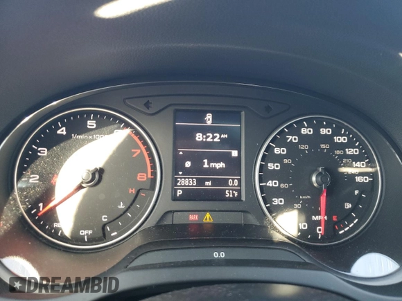 2019 Audi A3 Sedan Premium with VIN WAUAUGFF0K1012267, listed as a Copart auction lot 46134904 with 28,833 mi miles. Bid and sale history available at carsss.com. Image 9.