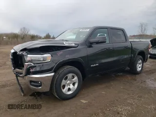 2025 Ram 1500 Big Horn z VIN 1C6SRFFP0SN559311, wystawiony jako Copart lot #48042015 z przebiegiem 491 mil mil oraz Szkoda całkowita • Salvage title. Historia ofert i sprzedaży dostępna na DreamBid. Obrazek 1.