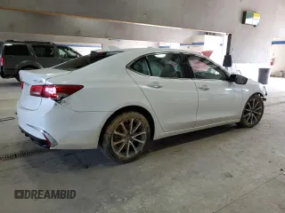 2019 Acura TLX with VIN 19UUB2F30KA000619, listed as a Copart auction lot 45849735 with 0 mi miles and Salvage Title. Bid and sale history available at carsss.com. Image 3.