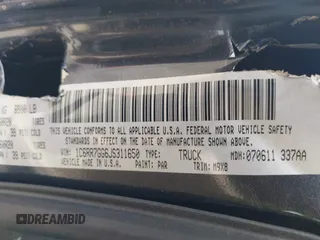 2018 Ram 1500 Big Horn with VIN 1C6RR7GG6JS311650, listed as a IAAI auction lot 42651802 with 80,106 mi miles and . Bid and sale history available at DreamBid. Image 9.