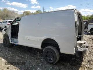 2018 Chevrolet Express Cargo Van with VIN 1GCWGAFP2J1344554, listed as a Copart auction lot 50528935 with 0 mi miles and Salvage Title. Bid and sale history available at carsss.com. Image 2.