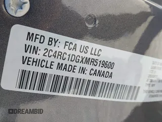 2021 Chrysler Voyager LXi with VIN 2C4RC1DGXMR519600, listed as a IAAI auction lot 41813991 with 87,187 mi miles and . Bid and sale history available at DreamBid. Image 9.